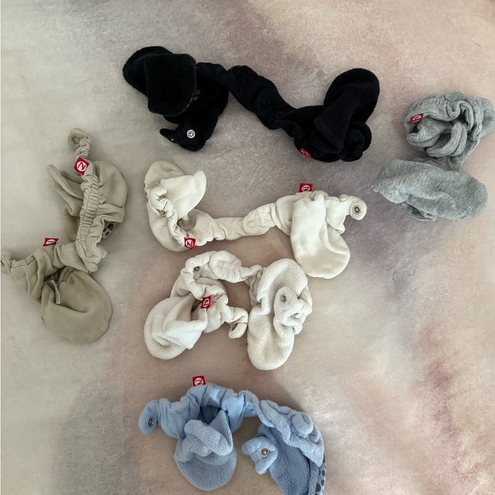 Zutano Bootie lot - Black, Gray, Cream, Blue